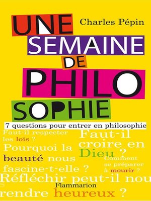 cover image of Une semaine de philosophie